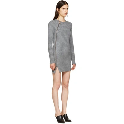Shop Dsquared2 Grey Wool Zip Sweater Dress In 859m Grey Melange