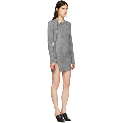 Shop Dsquared2 Grey Wool Zip Sweater Dress In 859m Grey Melange