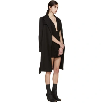 Shop Anthony Vaccarello Black Draped Jersey Dress