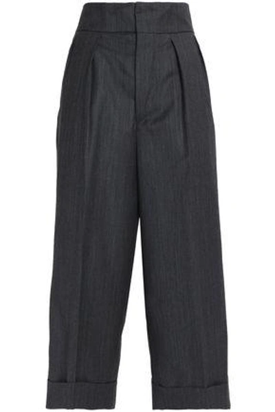 Shop Marni Woman Wool Culottes Charcoal