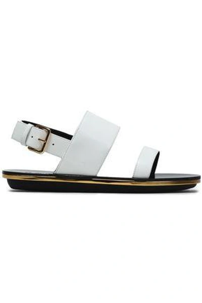 Shop Marni Leather Sandals In White