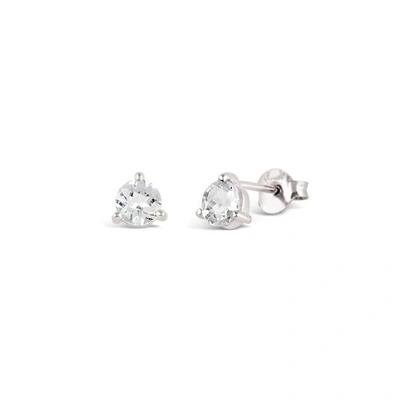 Shop Dinny Hall Silver Gem Drop White Topaz Round Studs