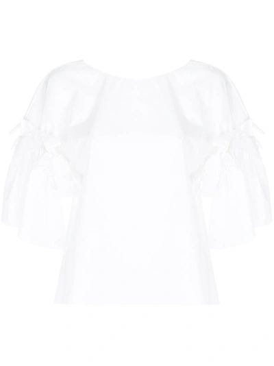 Shop Fendi Bow Detailed Blouse - White