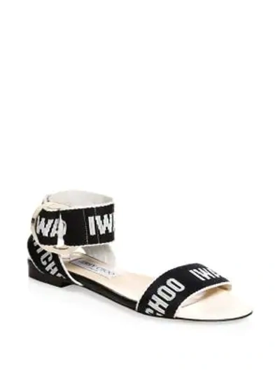 Shop Jimmy Choo Breanne Flat Ankle-strap Sandals In Black