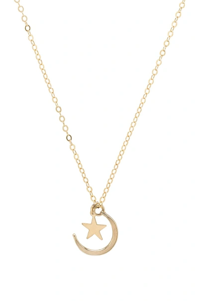 Shop Paradigm Moon & Stone Necklace In Metallic Gold