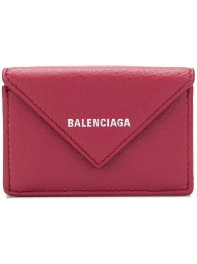 Shop Balenciaga Papier Mini Wallet In Pink & Purple