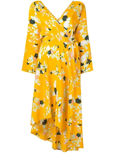 Shop Diane Von Furstenberg 'eloise' Seidenkleid In Yellow