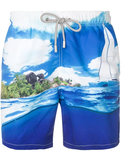 Shop Mc2 Saint Barth Barbados Swim Shorts - Blue