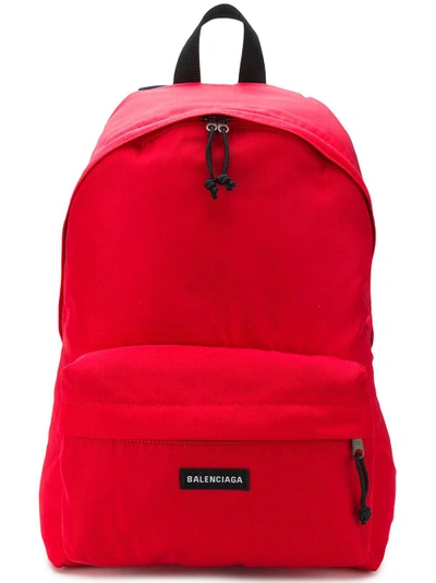 Shop Balenciaga Explorer Logo Backpack In Red