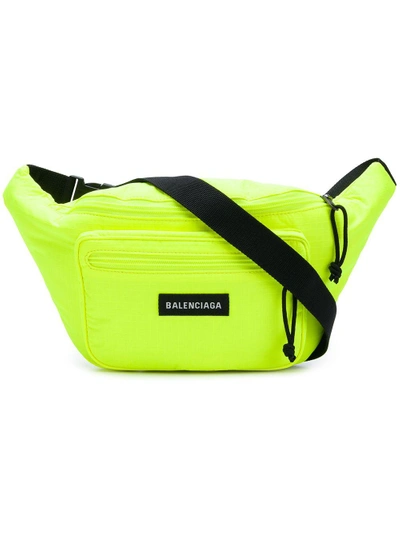 Shop Balenciaga Explorer Belt Pack In Yellow & Orange