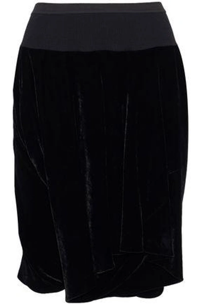 Shop Rick Owens Woman Layered Velvet Shorts Black