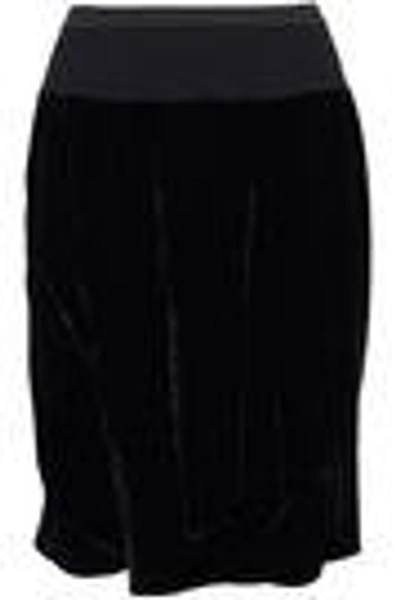 Shop Rick Owens Woman Layered Velvet Shorts Black
