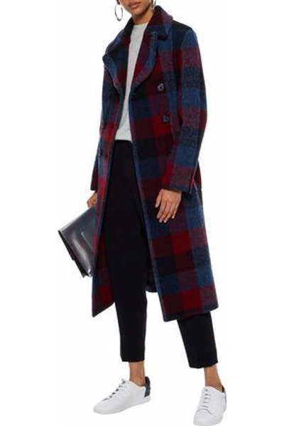 Shop 3.1 Phillip Lim / フィリップ リム Woman Double-breasted Checked Wool-blend Coat Navy