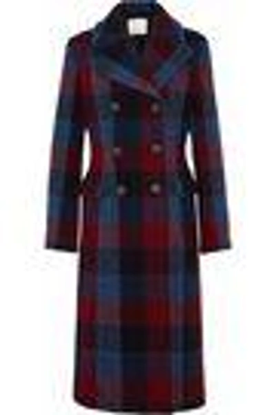 Shop 3.1 Phillip Lim / フィリップ リム Woman Double-breasted Checked Wool-blend Coat Navy