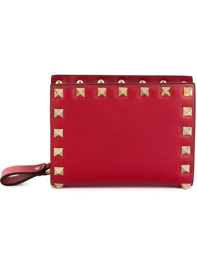 Shop Valentino Rockstud Wallet In Red