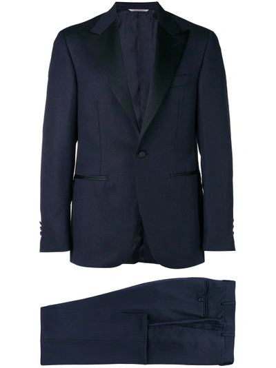 Shop Canali Tailored Two Piece Suit - Blue
