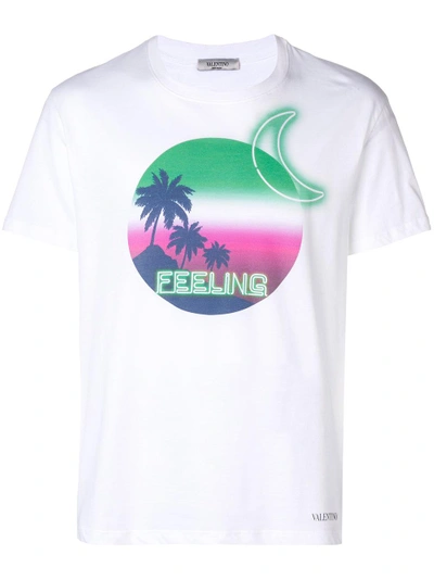 Shop Valentino Feelings Graphic T-shirt - White