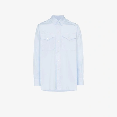 Shop Our Legacy Xplor Long Sleeve Cotton Shirt In Blue