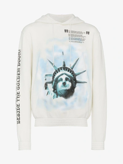 Shop Off-white Liberty-print Cotton Hoodie