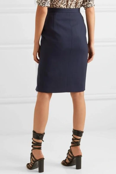 Shop Altuzarra Pollard Wool-blend Pencil Skirt In Navy