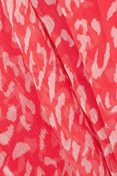 Shop Cloe Cassandro Kimi Printed Silk-crepon Wrap Midi Dress