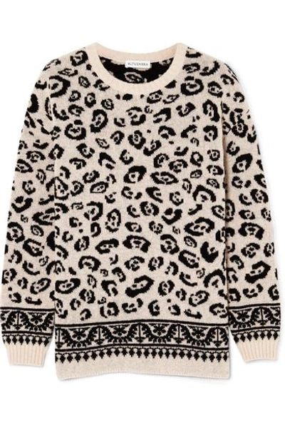 Shop Altuzarra Casablanca Merino Wool-blend Jacquard Sweater In Beige