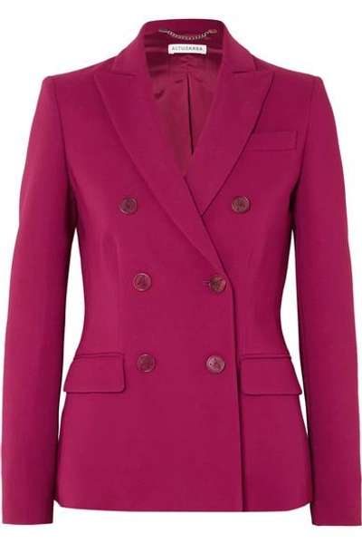 Shop Altuzarra Indiana Double-breasted Cady Blazer In Plum