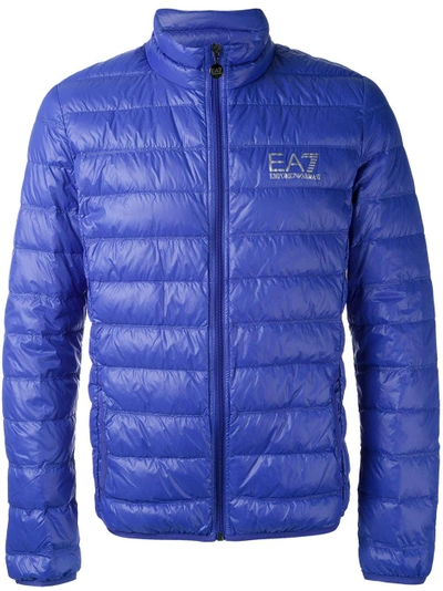 Shop Ea7 Emporio Armani Padded Jacket - Blue