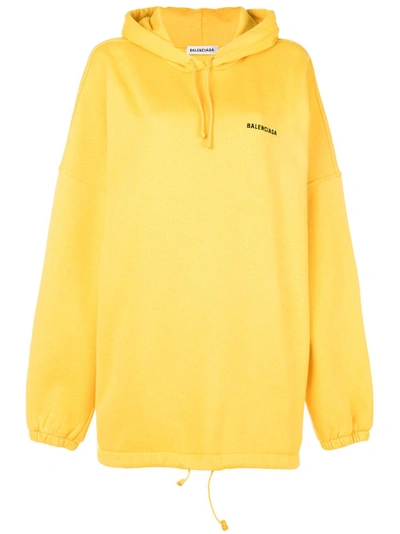 Shop Balenciaga Oversized Hoodie - Yellow