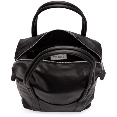 Shop Maison Margiela Black Leather Shopper Tote In 900 Black