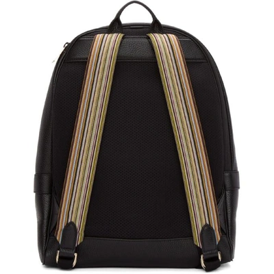 Shop Paul Smith Black Leather Multistripe Backpack In 79 Black