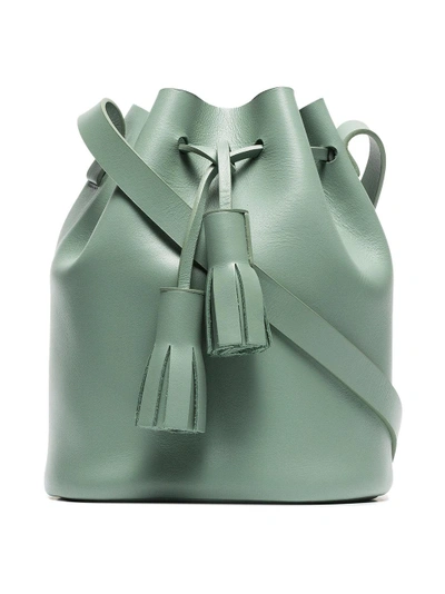 green bucket mini leather shoulder bag