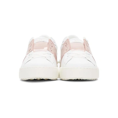 Shop Valentino White And Pink  Garavani Rockstud Open Sneakers In 834 Water R