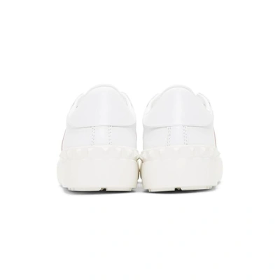 Shop Valentino White And Pink  Garavani Rockstud Open Sneakers In 834 Water R