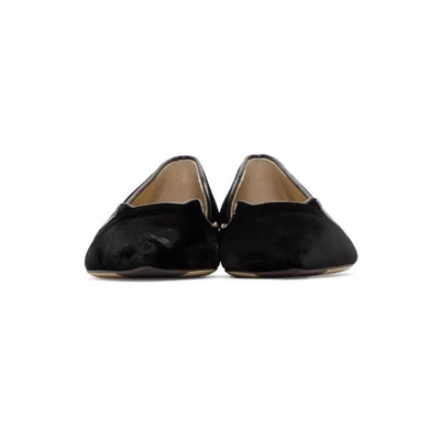 Shop Charlotte Olympia Black Velvet Kitty Dorsay Flats In 08121 Black