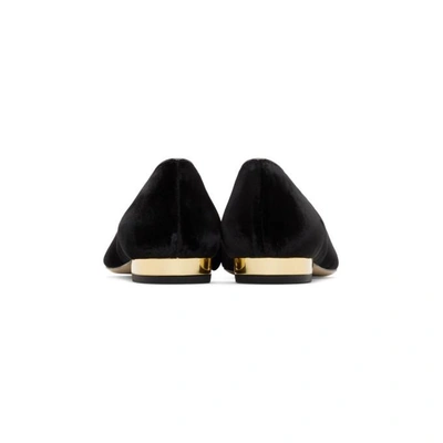 Shop Charlotte Olympia Black Velvet Kitty Dorsay Flats In 08121 Black