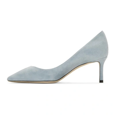 Shop Jimmy Choo Blue Suede Romy 60 Heels In Aqua