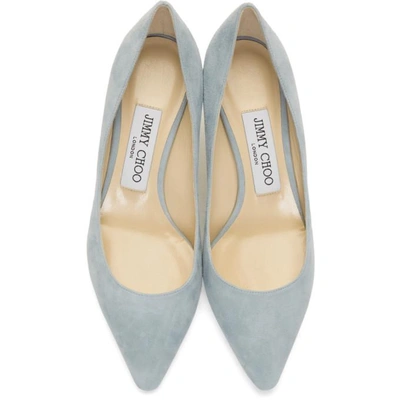 Shop Jimmy Choo Blue Suede Romy 60 Heels In Aqua