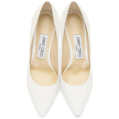 Shop Jimmy Choo White Leather Romy 85 Heels