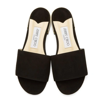 Shop Jimmy Choo Black Suede Joni Flat Sandals