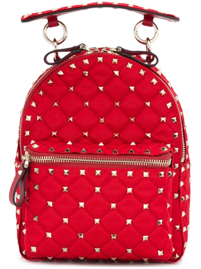 Shop Valentino Garavani Rockstud Spike Backpack In Red