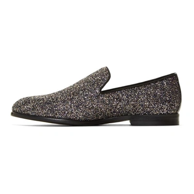 Shop Jimmy Choo Multicolor Glitter Marlo Loafers In Twilight