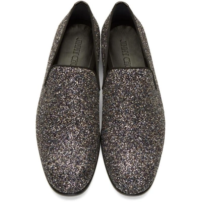 Shop Jimmy Choo Multicolor Glitter Marlo Loafers In Twilight