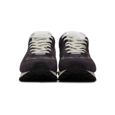 Shop Maison Margiela Navy & Grey Retro Runner Sneakers