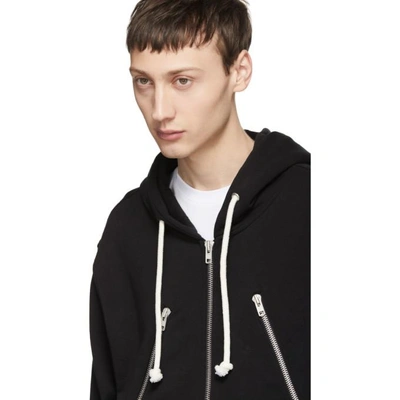 Shop Maison Margiela Black 5-zip Hoodie In 900 Black