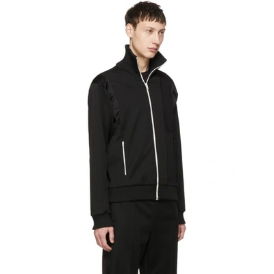 Shop Maison Margiela Black Panelled Track Jacket In 900 Black