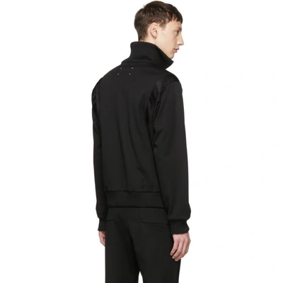 Shop Maison Margiela Black Panelled Track Jacket In 900 Black