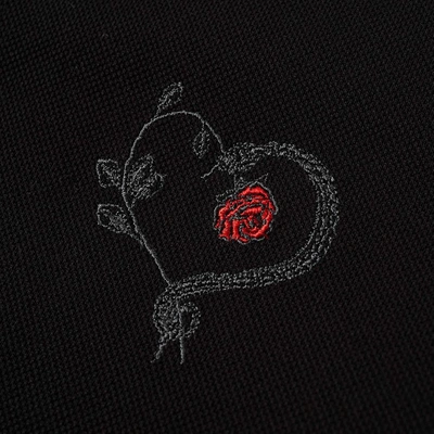 Shop Saint Laurent Snake Heart Polo In Black