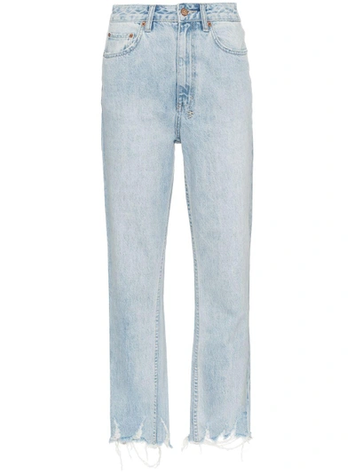 Shop Ksubi Straight-leg Cropped Jeans In Blue