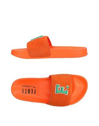 Shop Fenty X Puma Sandals In Orange